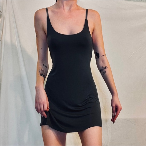 Cut Out Soft Slip intimate Lounge Bedroom Black Dress - Picture 1 of 13